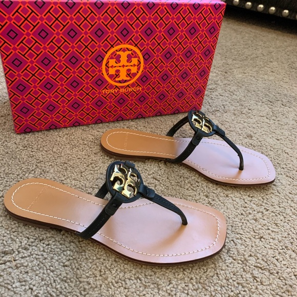 ❤️LAST NEW 7.5 Tory Burch Mini Miller Perfect Black Sandals - Picture 5 of 9